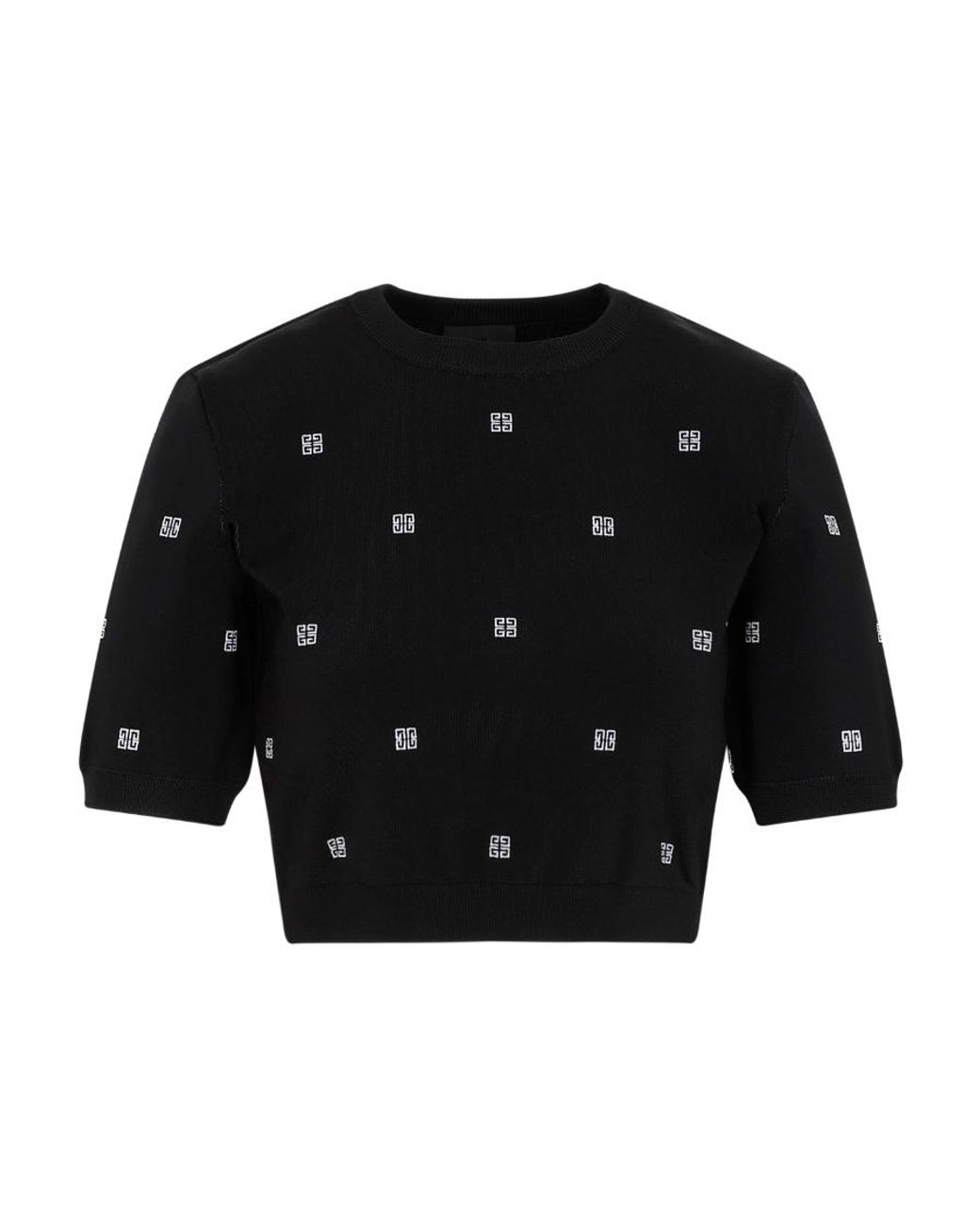 Givenchy Black Logo Detailed Short Sleeved Cropped Top
