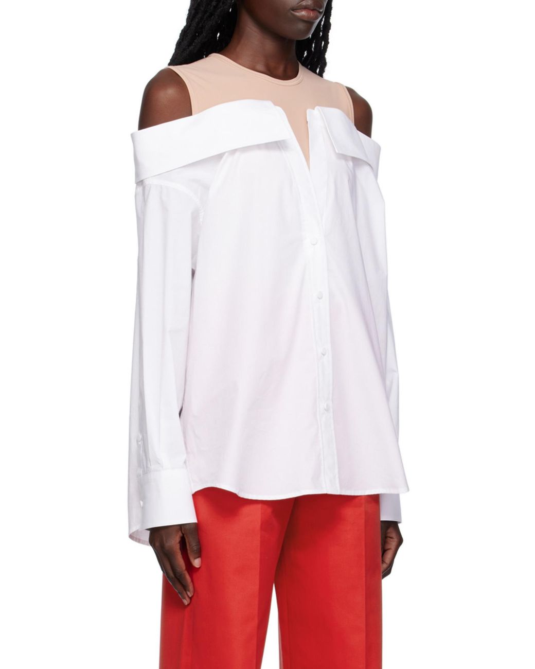 Valentino White Layered Long-Sleeved Shirt