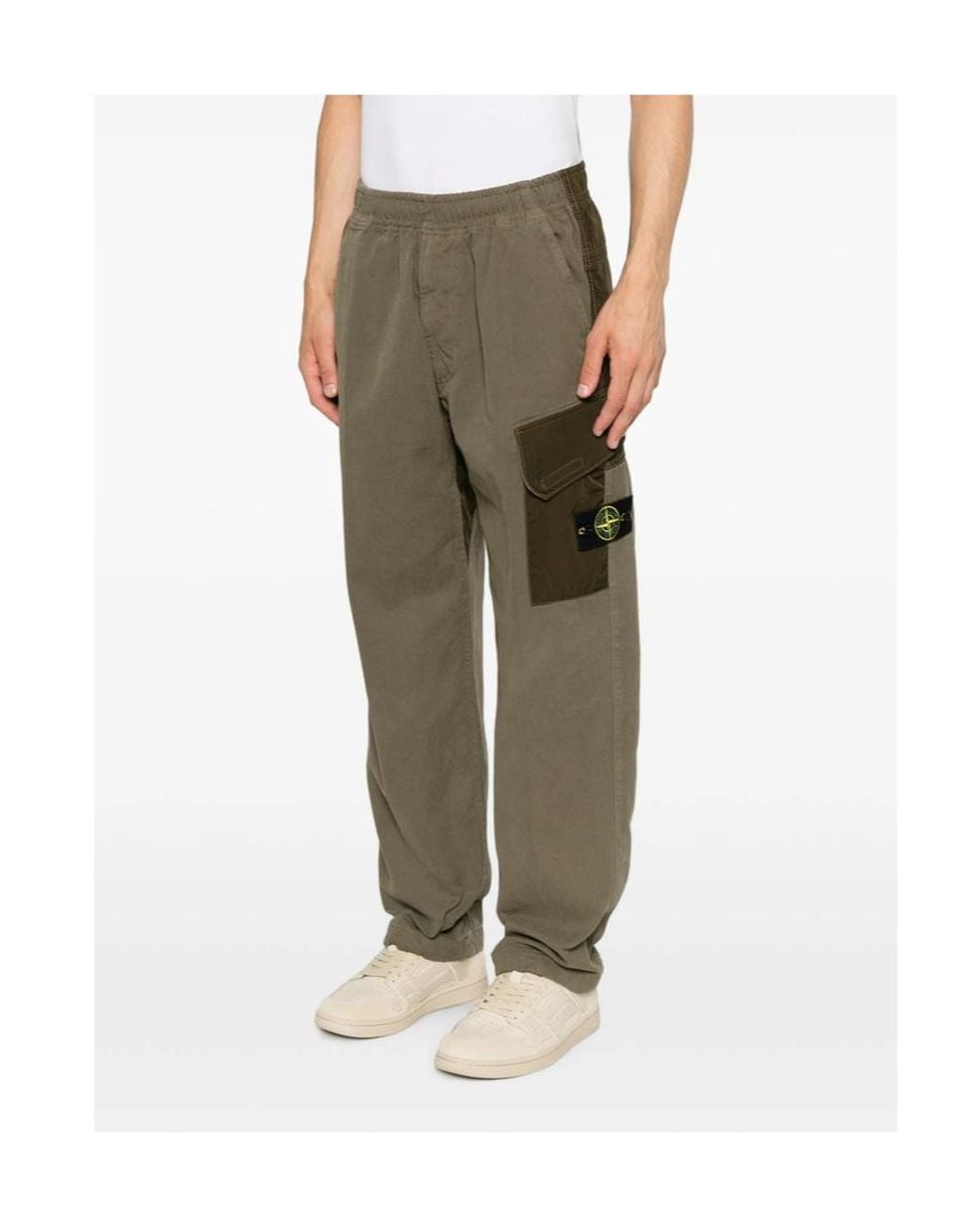 Stone Island Green Loose Fit Trousers for men