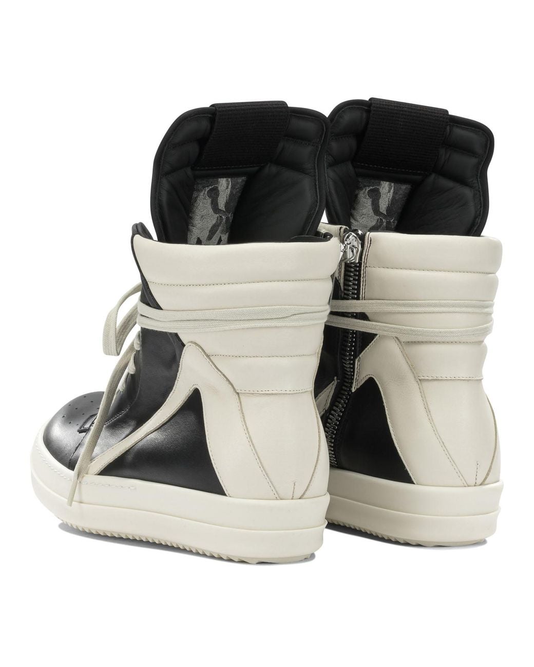 Rick Owens White High Top Lace-Up Sneakers for men