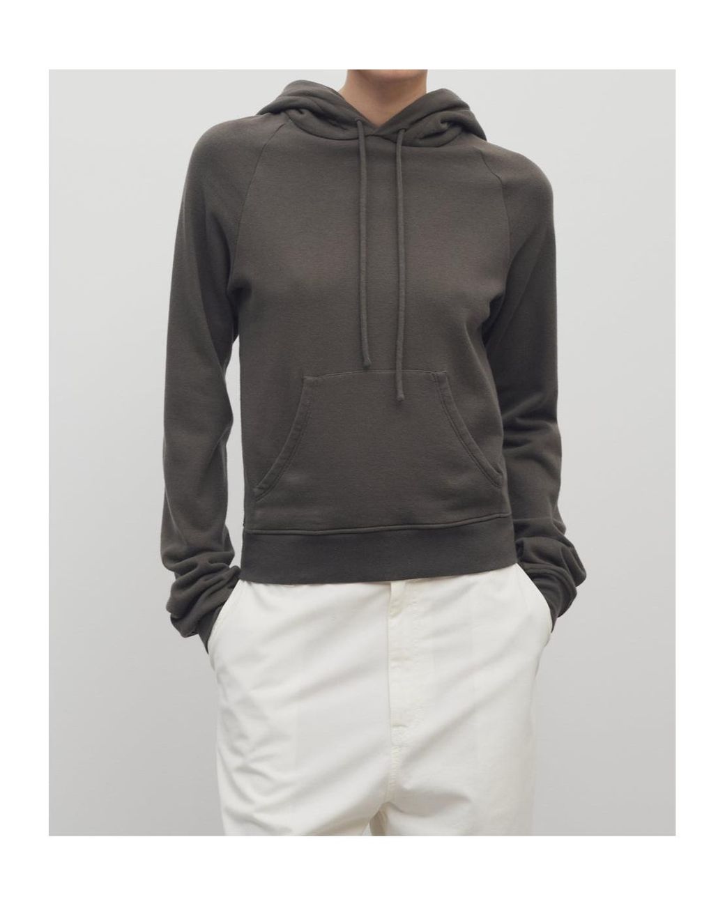 The Row Green Ribbed-Trim Hoodie