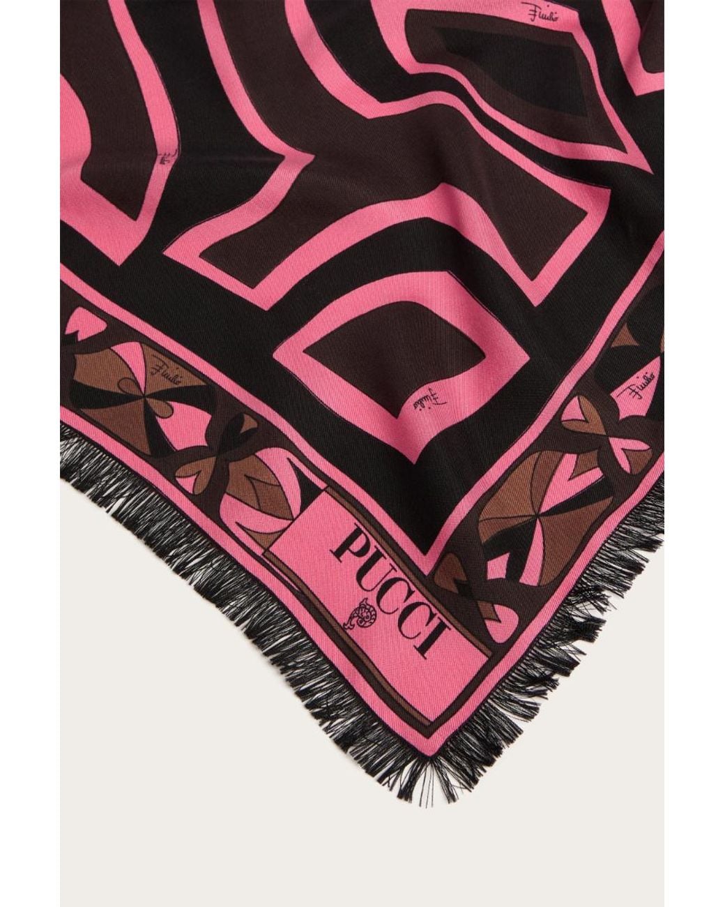Emilio Pucci Red Mixed Print Silk Stole