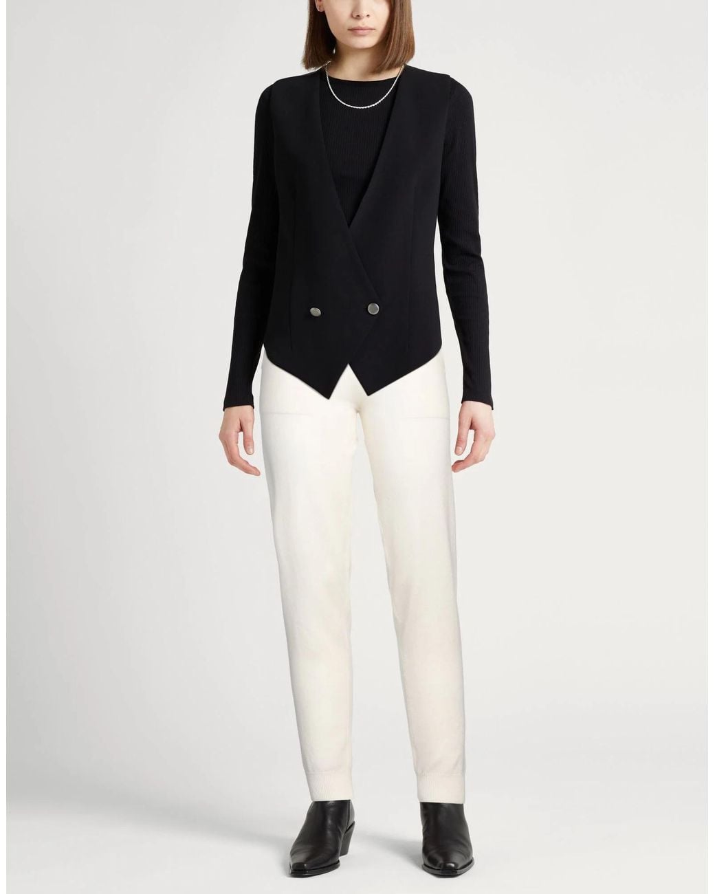 Max Mara White High Waist Slim Fit Knit Pants
