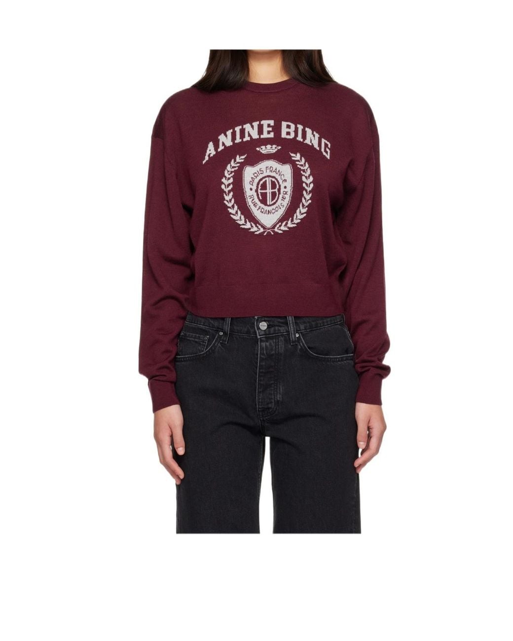 Anine Bing Red Long-Sleeve Knit Top