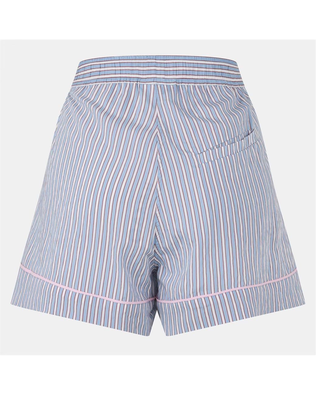 Ganni Blue Striped Shorts