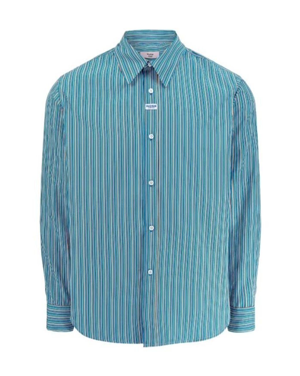 Martine Rose Blue Striped Shirt