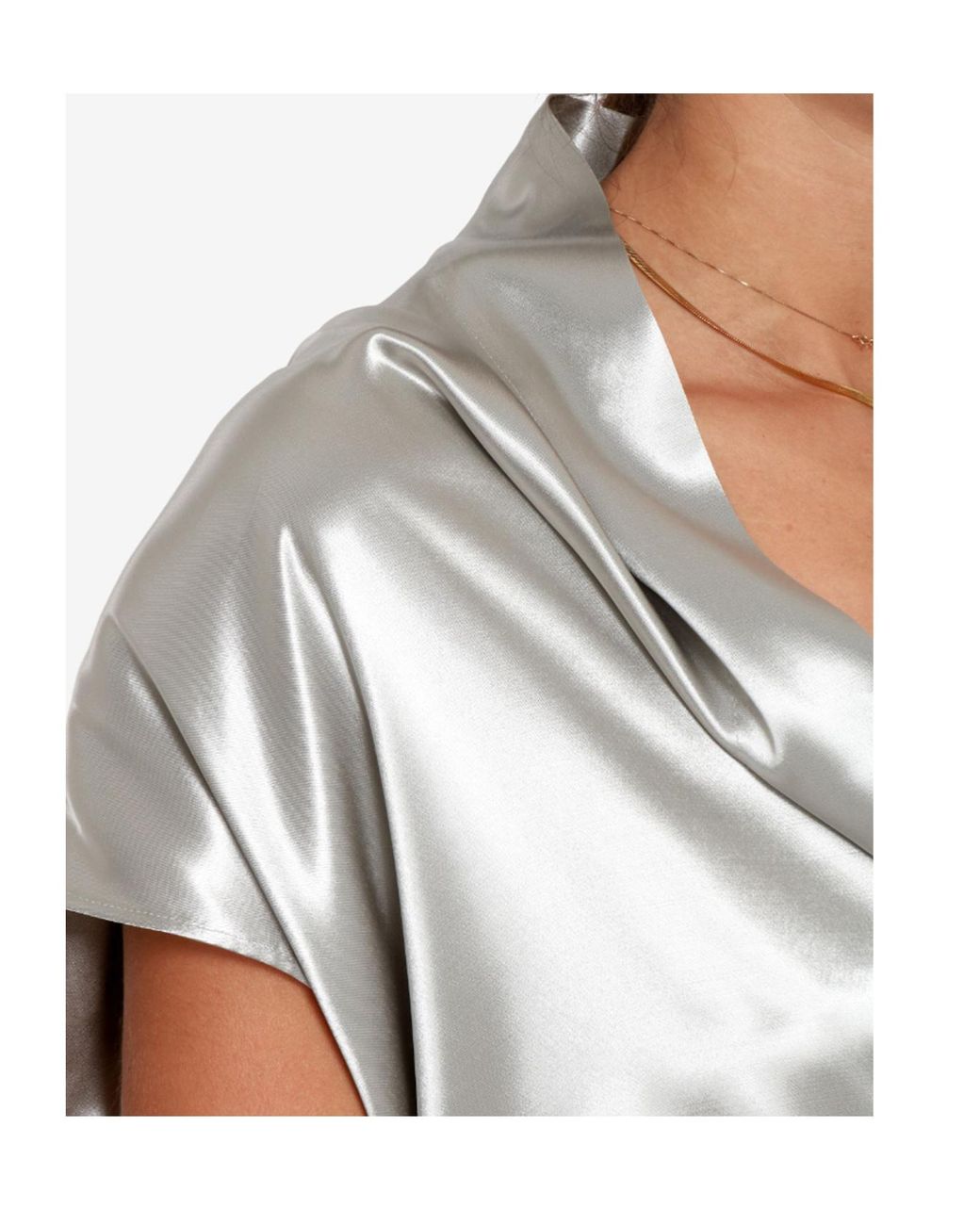 Alberta Ferretti Gray Pleated Shirt