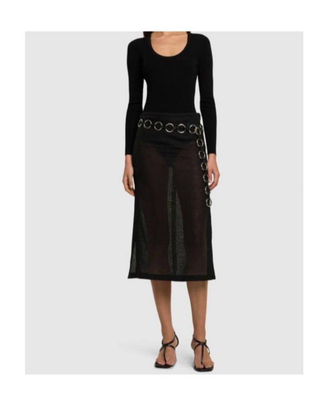 Michael Kors Black Long-Sleeved Crew-Neck Bodysuit