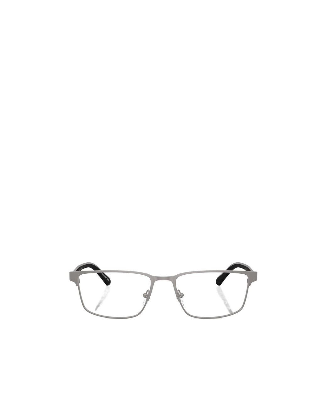 Emporio Armani White Rectangular Frame Glasses for men