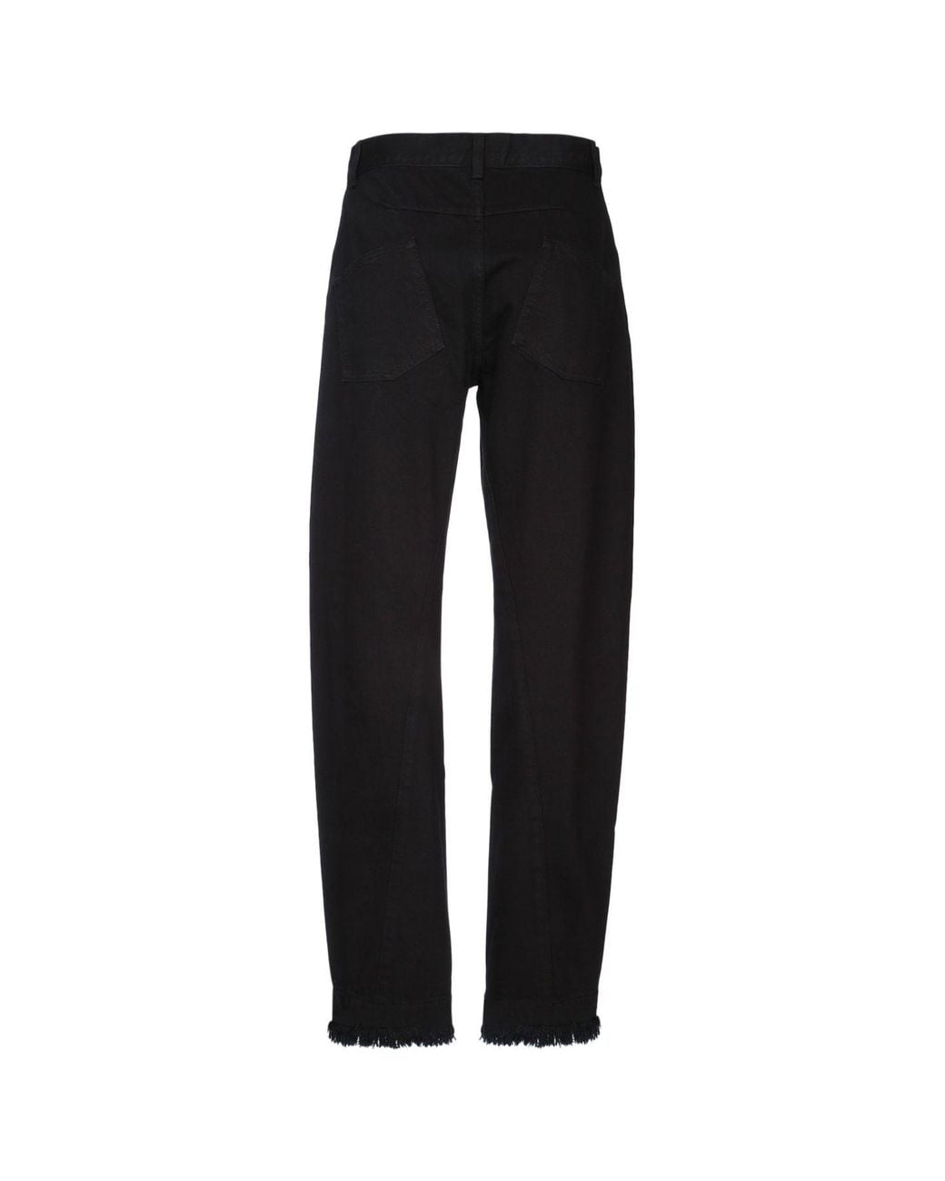 Phoebe Philo Black Fringed Edge Straight-Leg Jeans