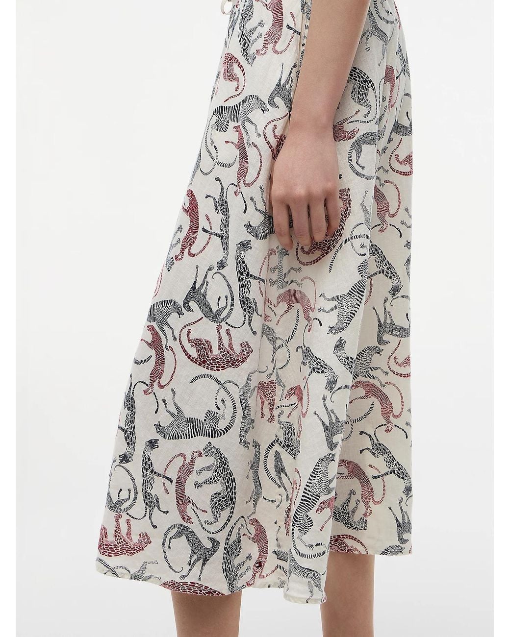 Tommy Hilfiger Multicolor Pure Linen A-Line Midi Skirt