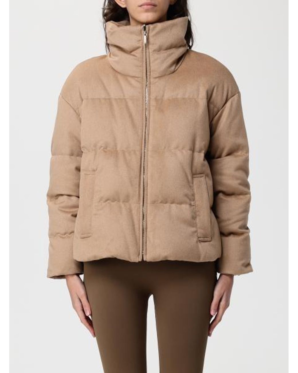 Max Mara Brown Zip-Up High Neck Reversible Jacket