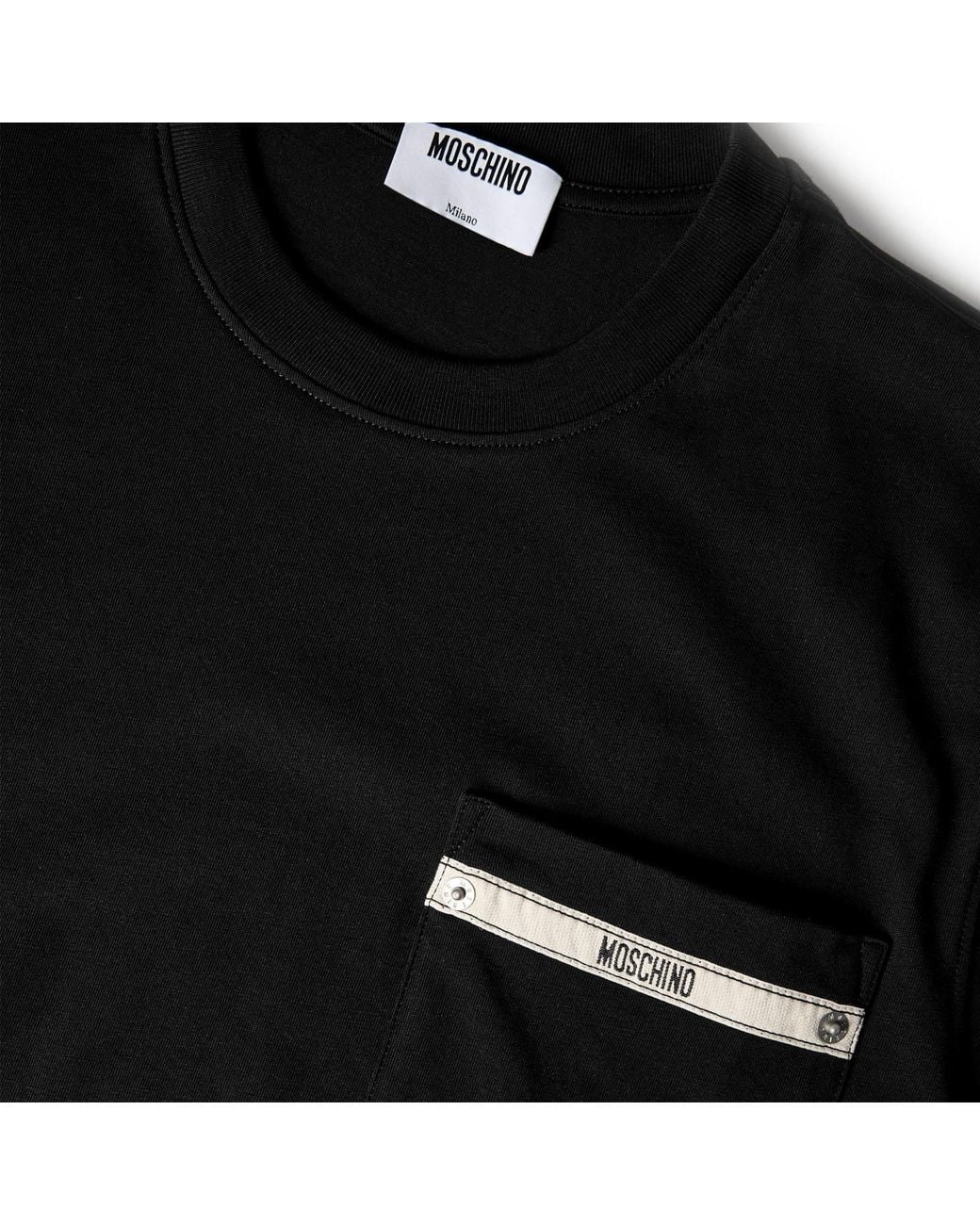 Moschino Black Comfort Straightfit Shortsleeve Top for men