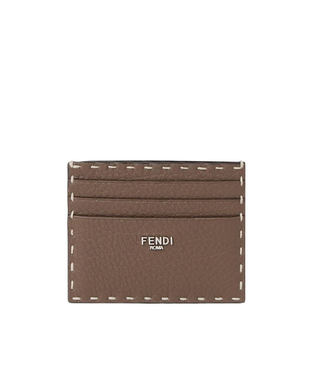 Fendi Brown Selleria Cardholder for men