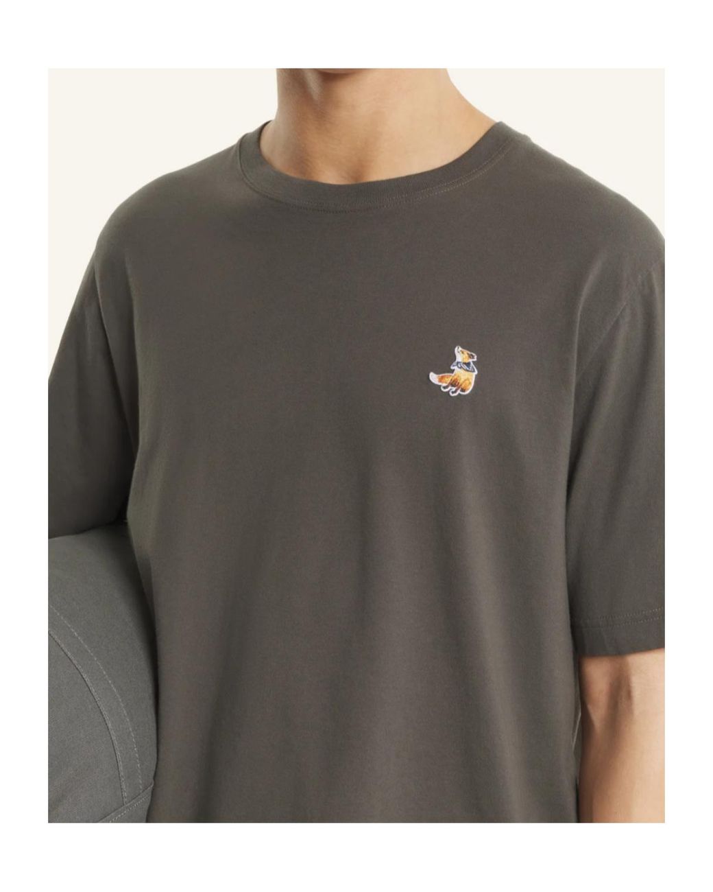 Maison Kitsuné Gray Maison Kitsuné Dreaming Fox Comfort T-Shirt for men
