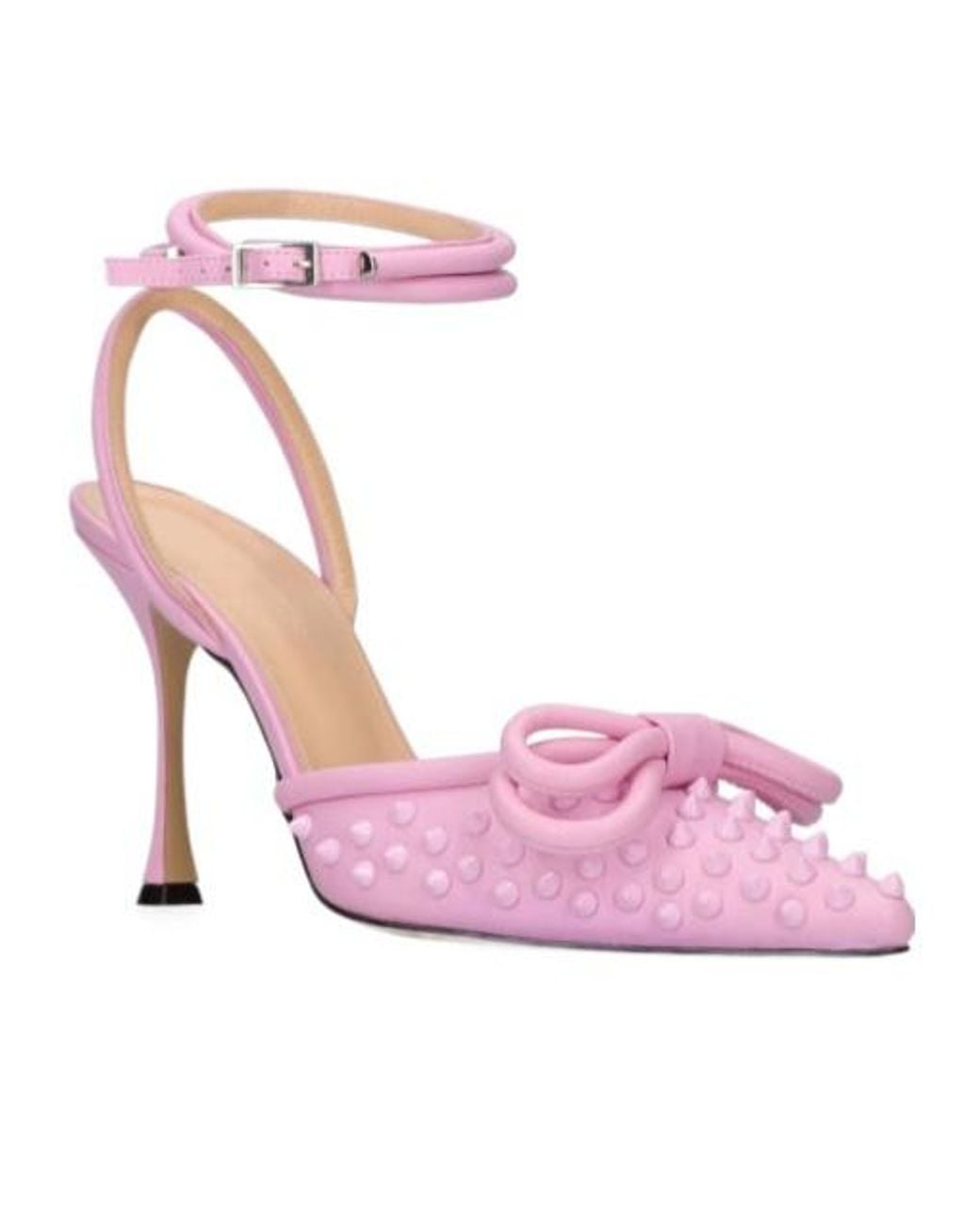 Mach & Mach Pink Stiletto Heel Sandals With Ankle Strap