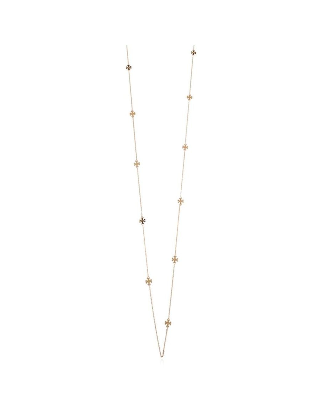 Tory Burch White Signature Long Necklace