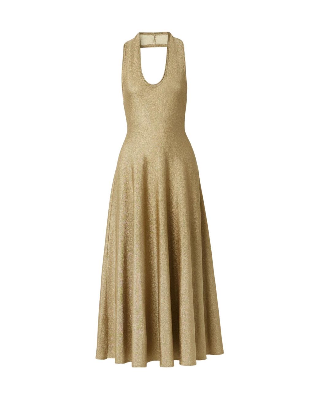 Khaite Metallic Melina Lurex Halterneck Midi Dress