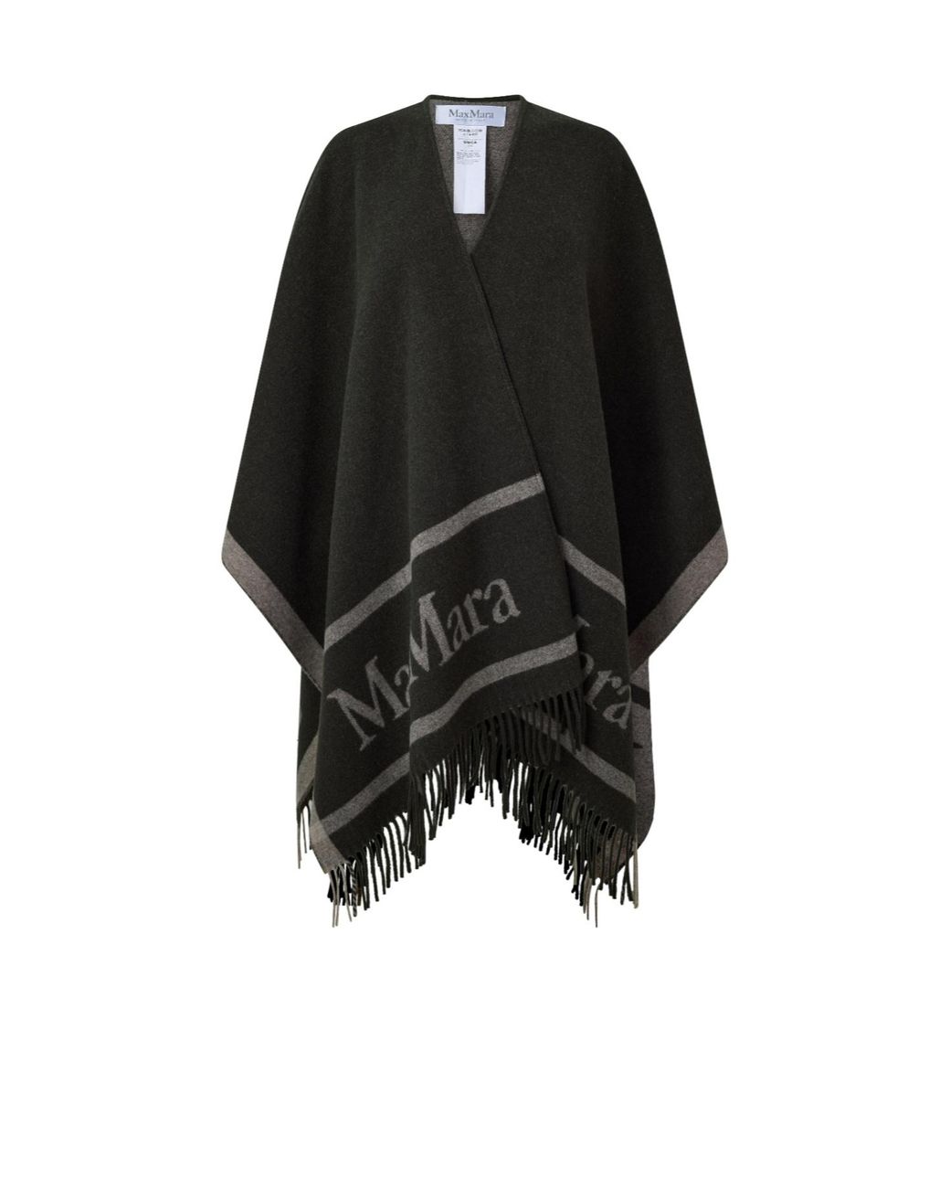 Max Mara Black Minimalist Shawl Cape