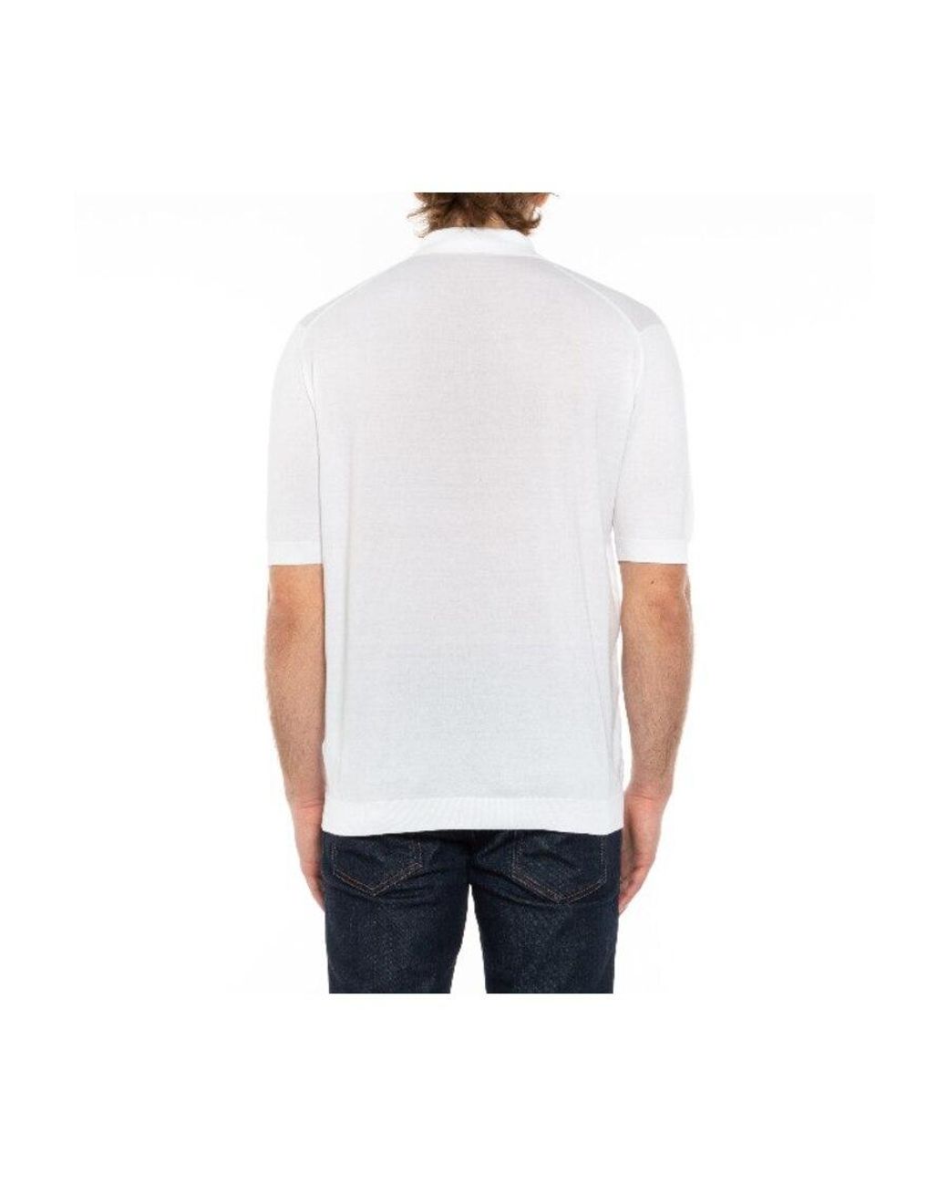 John Smedley White Classic Isis Polo Shirt for men