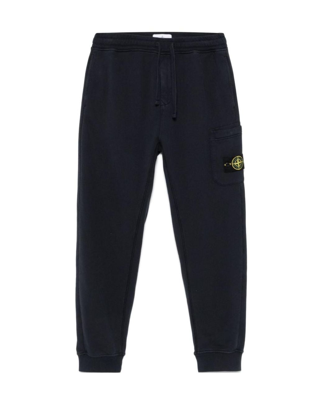 Stone Island Blue Compass Patch Drawstring Trousers for men