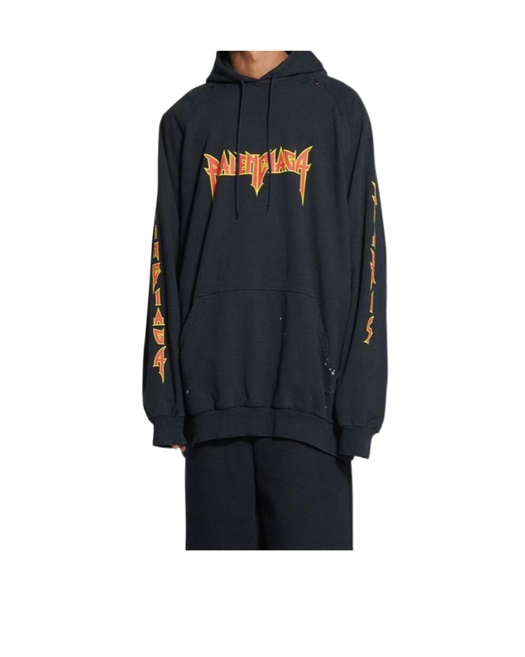 Balenciaga Blue Felpa Con Cappuccio Metal Hoodie Oversized Da Uomo for men