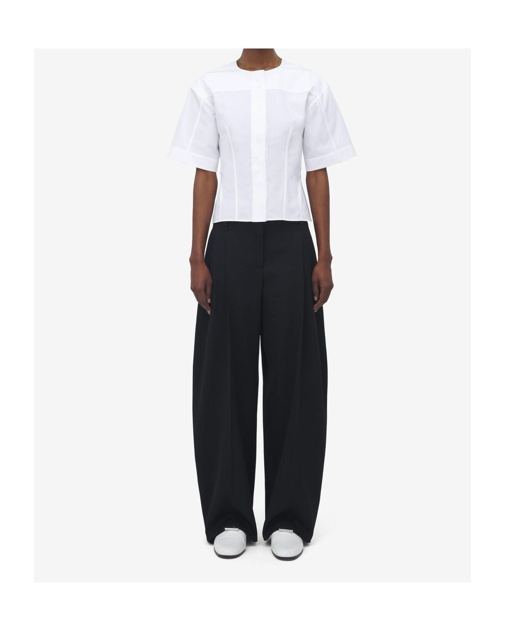 McQueen White Cotton Corset Shirt