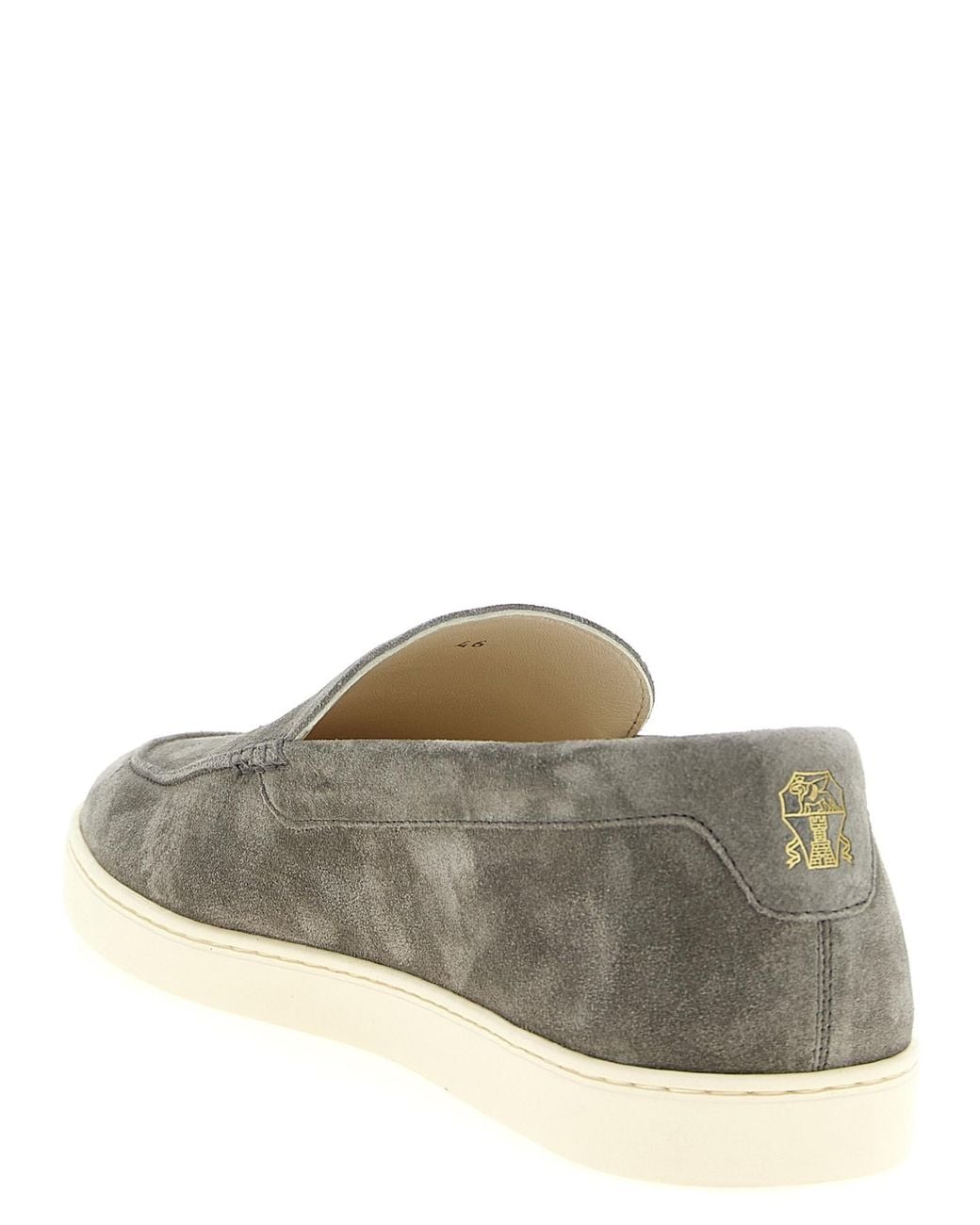 Brunello Cucinelli Gray Slip-On Loafers for men