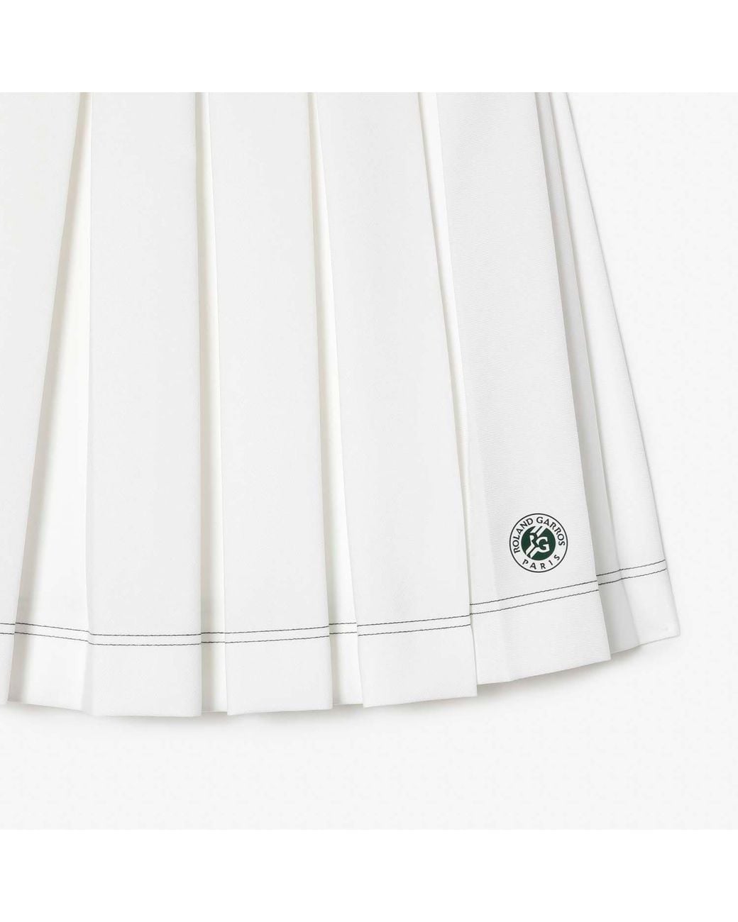 Lacoste Natural Solid Color Pleated Skirt