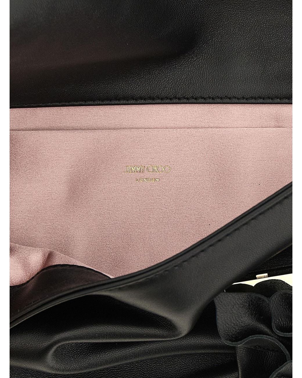 Jimmy Choo Black Zandra Floral Clutch Bag