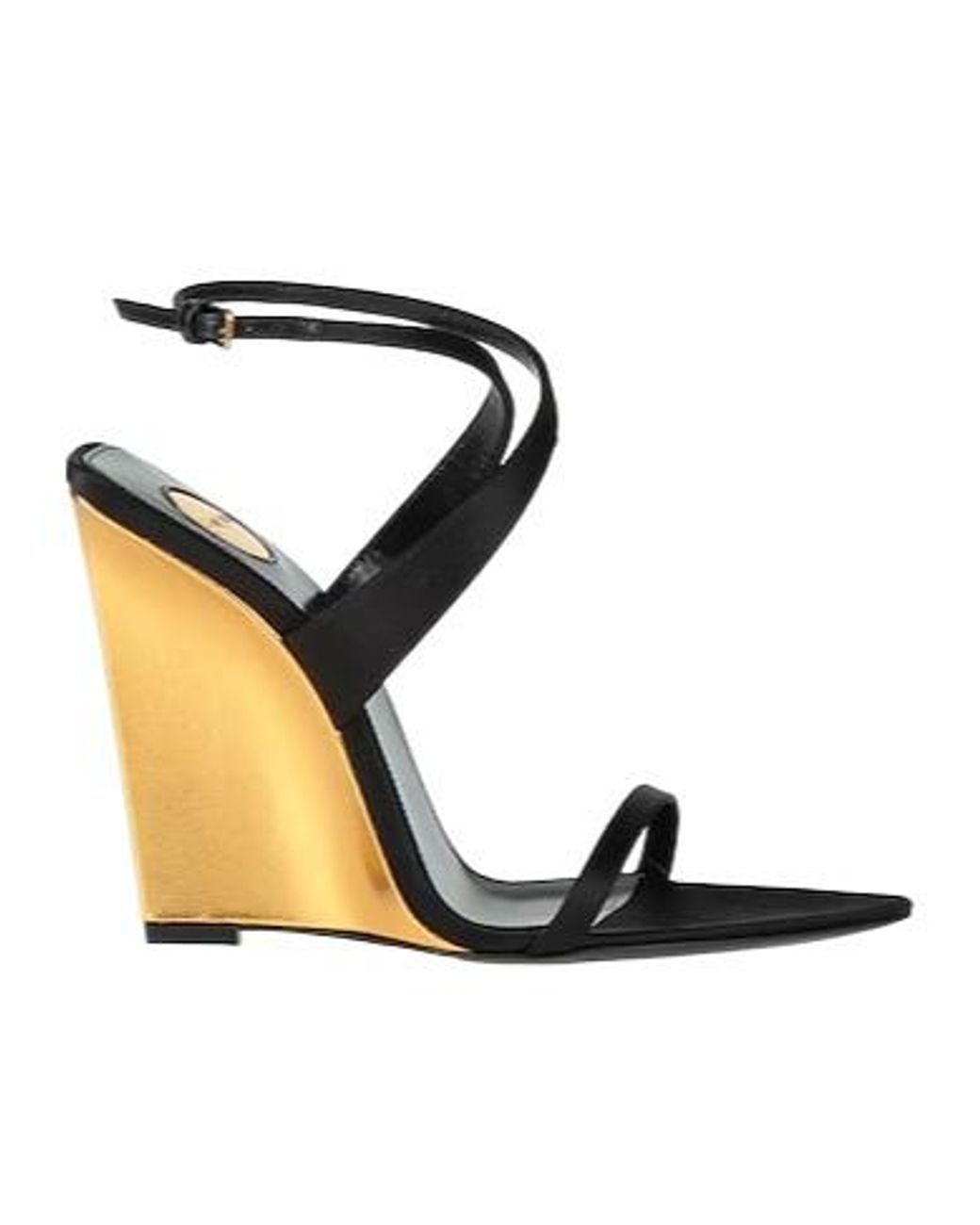 Saint Laurent Metallic Strappy Sandals