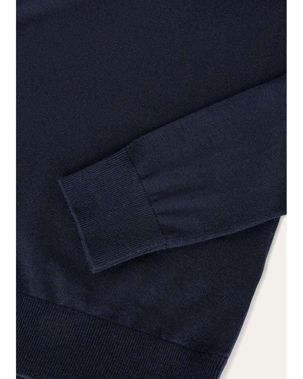 Loro Piana Blue V-Neck Long-Sleeved Top