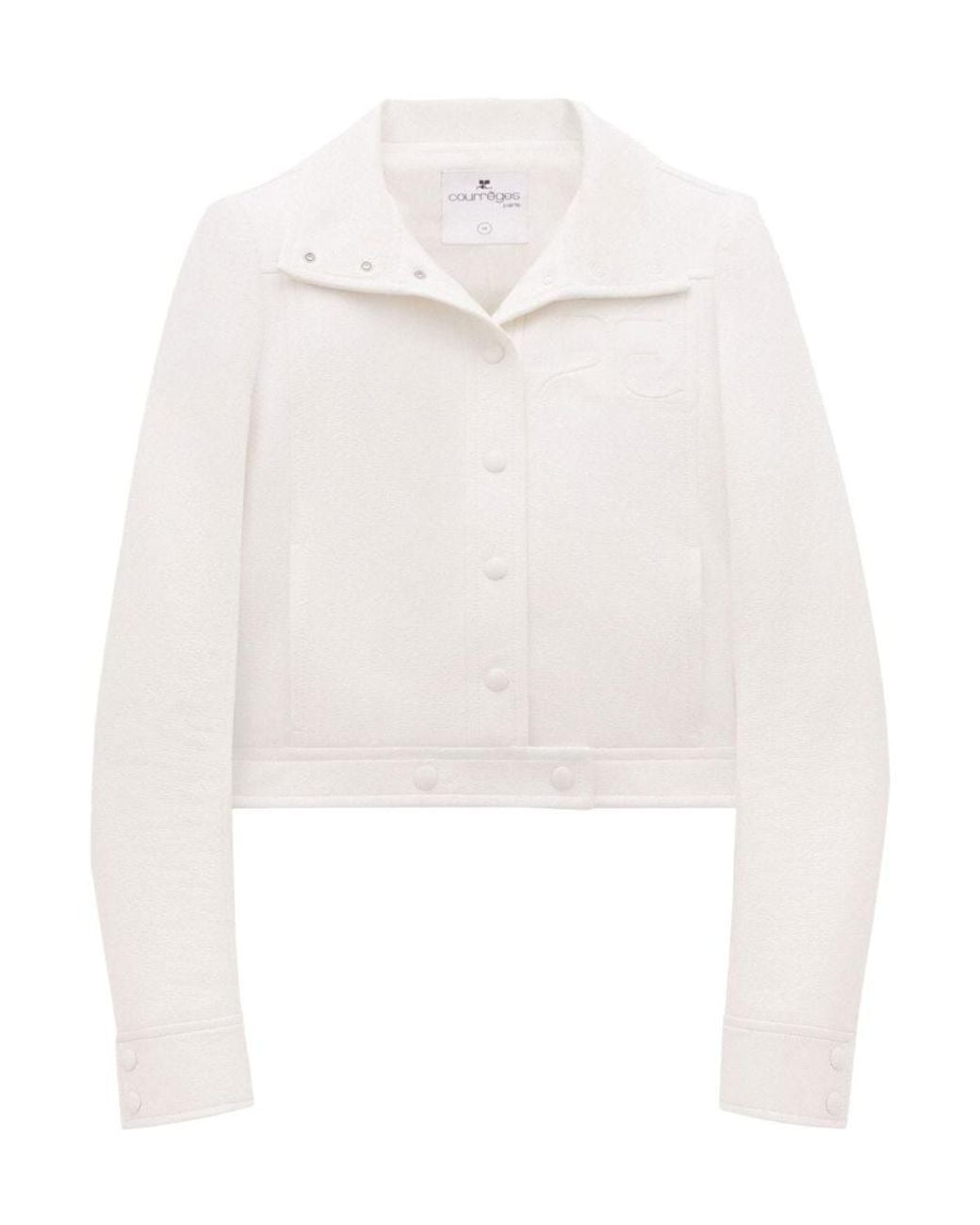 Courreges White Courrèges Vinyl Straight Hem Cropped Jacket