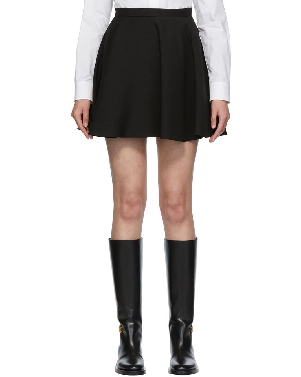 Valentino Black Crepe Couture Skirt