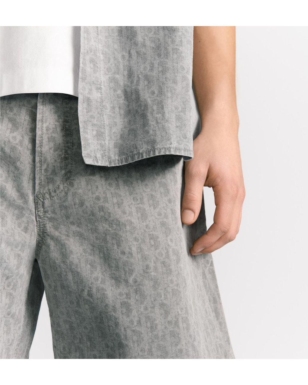 Dior Gray Homme Oblique Bermuda Shorts for men
