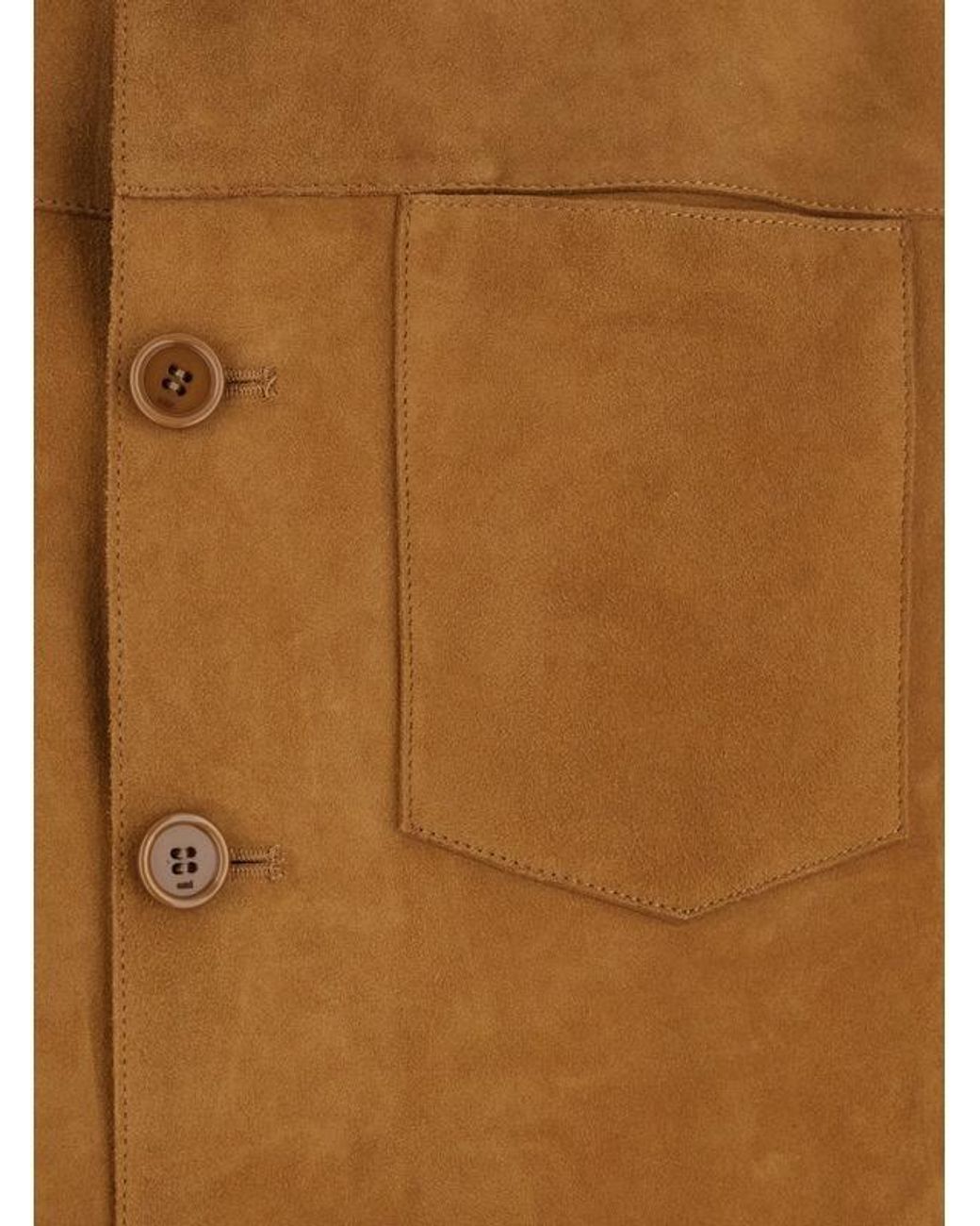 AMI Brown Ami Buttoned Overshirt for men