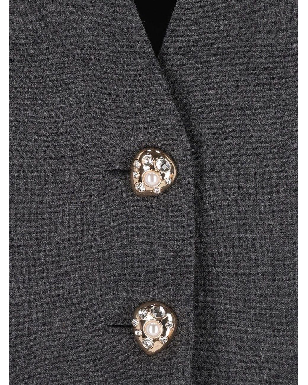 Self-Portrait Black Wool Peplum Blazer