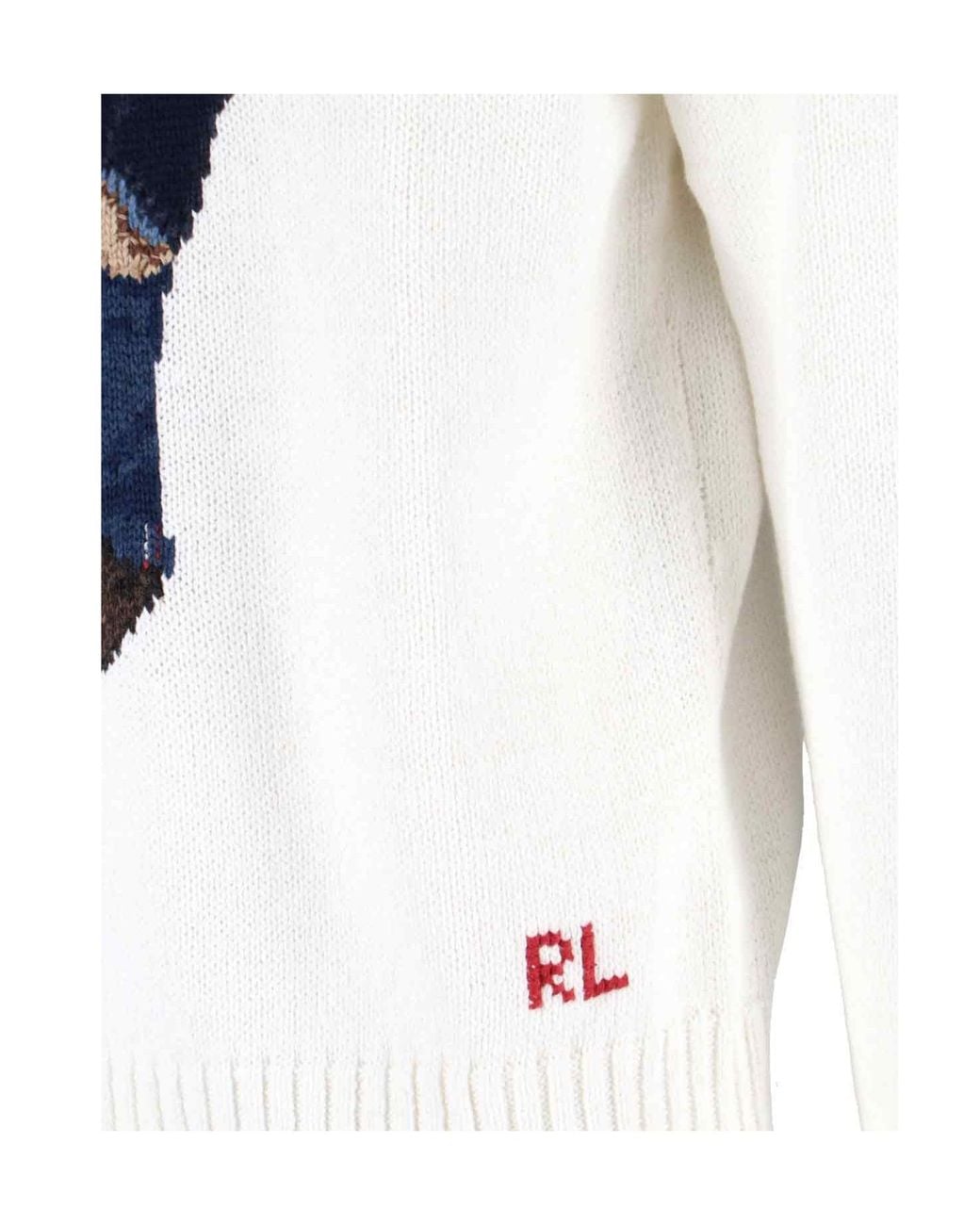 Polo Ralph Lauren White Polo Bear Knitted Jumper for men