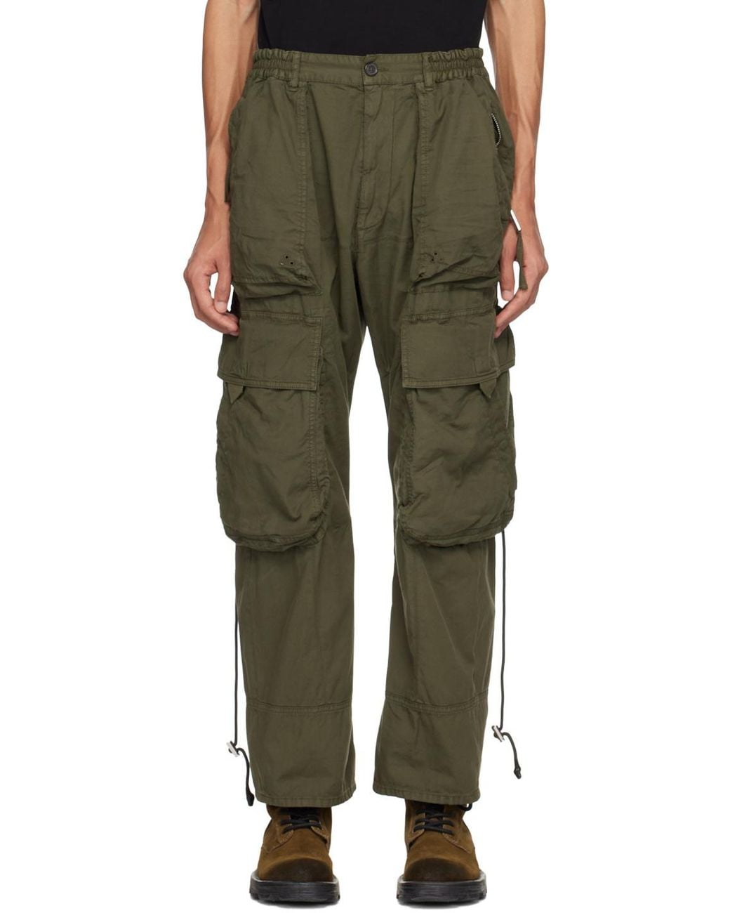 DSquared² Green Cotton Blend Cargo Pants for men