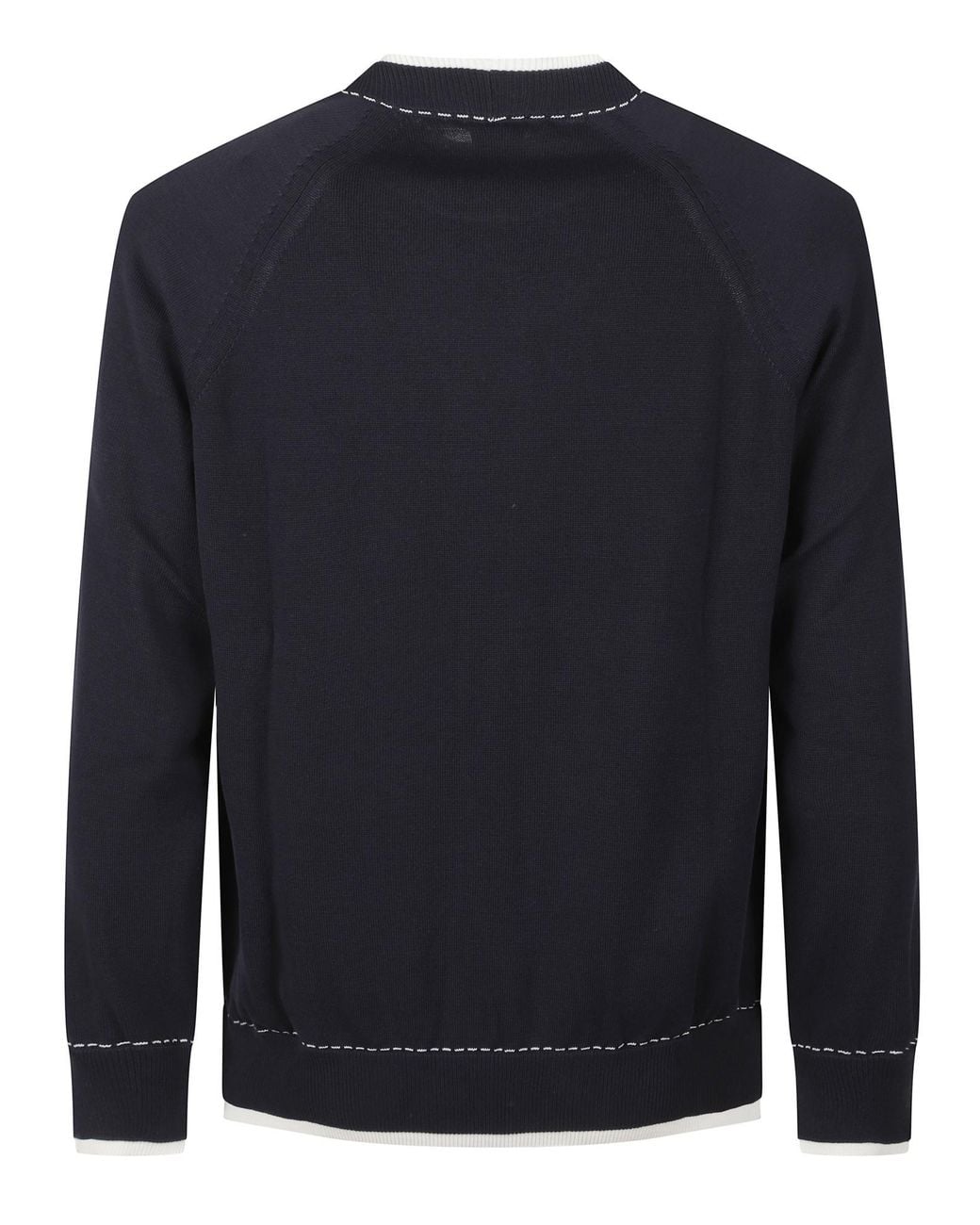 Eleventy Blue Contrast Stitch Knitted Sweater for men