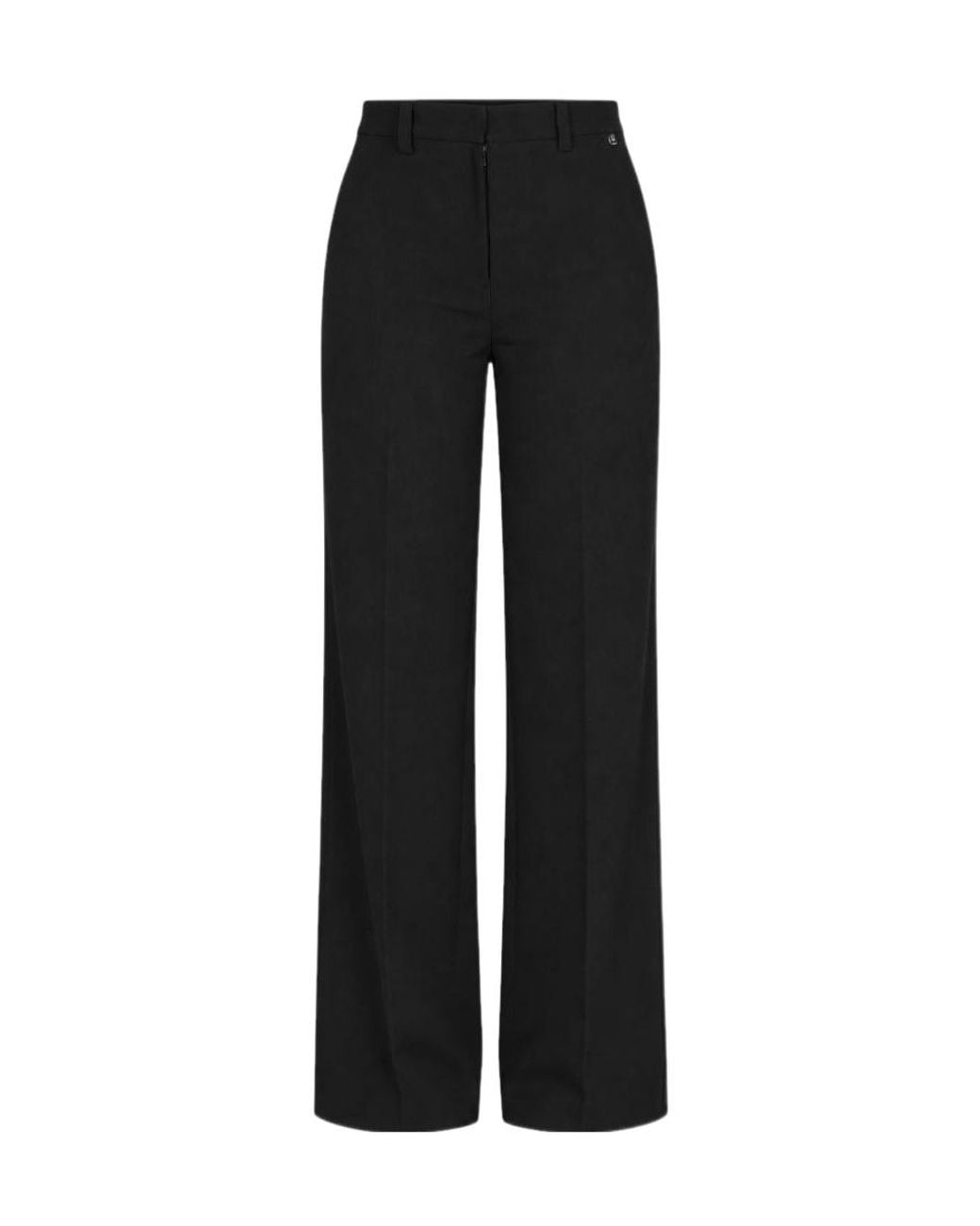 Liu Jo Black Pleated Straight-Leg Trousers