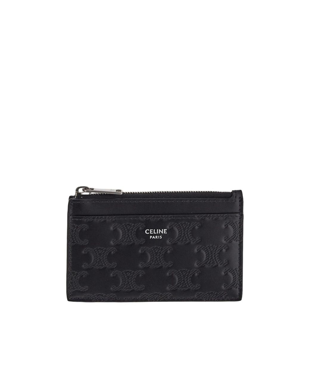 Céline Black Zipped Card Holder for men