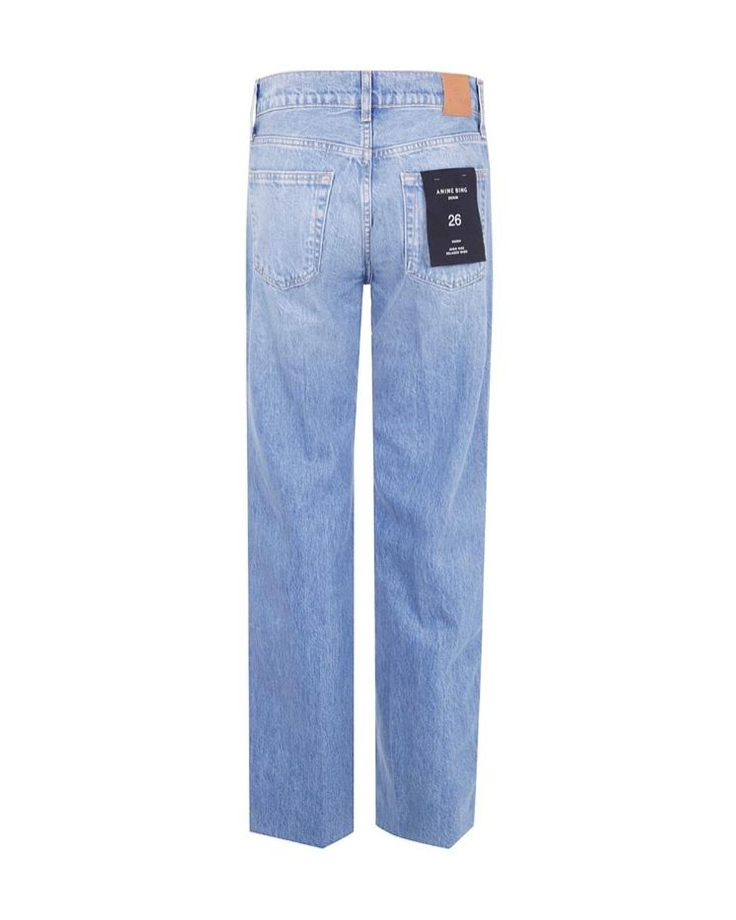 Anine Bing Blue Hugh Logo Patch Jeans