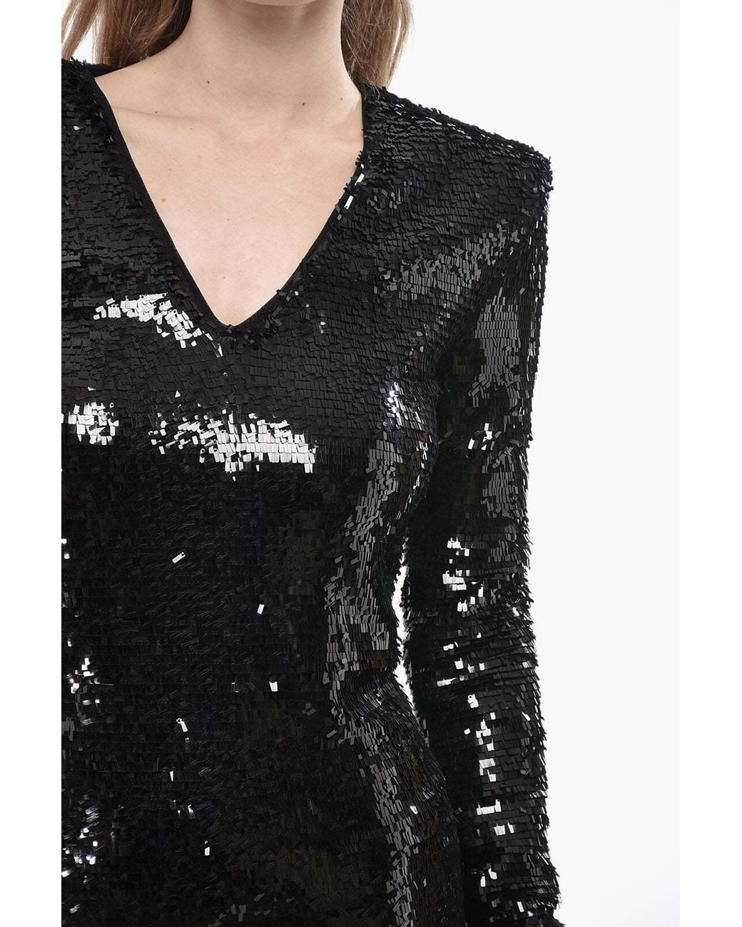 Max Mara Black Pineta V-Neck Dress