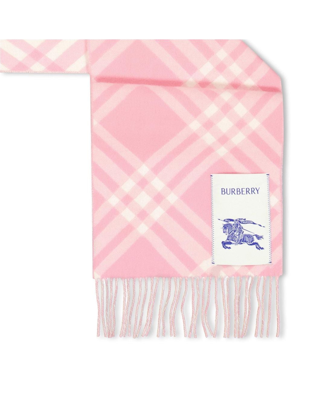 Burberry Pink Checkered Fringe Scarf