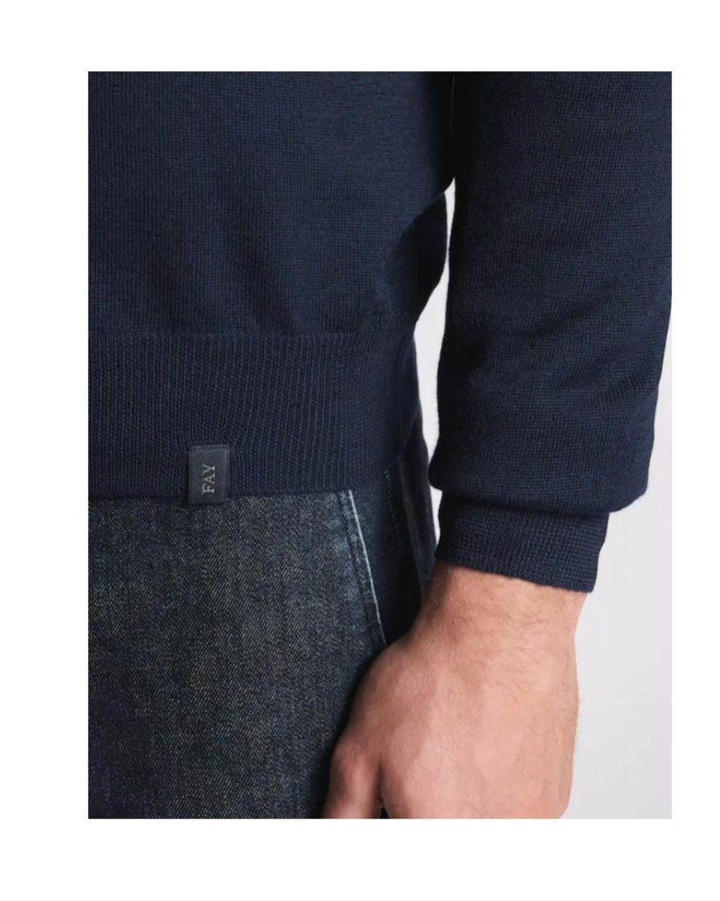 Fay Blue Polo Neck Sweater for men