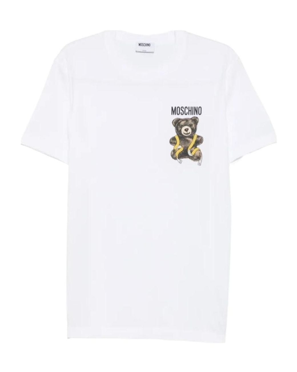 Moschino White Teddy Bear Logo-Print T-Shirt for men