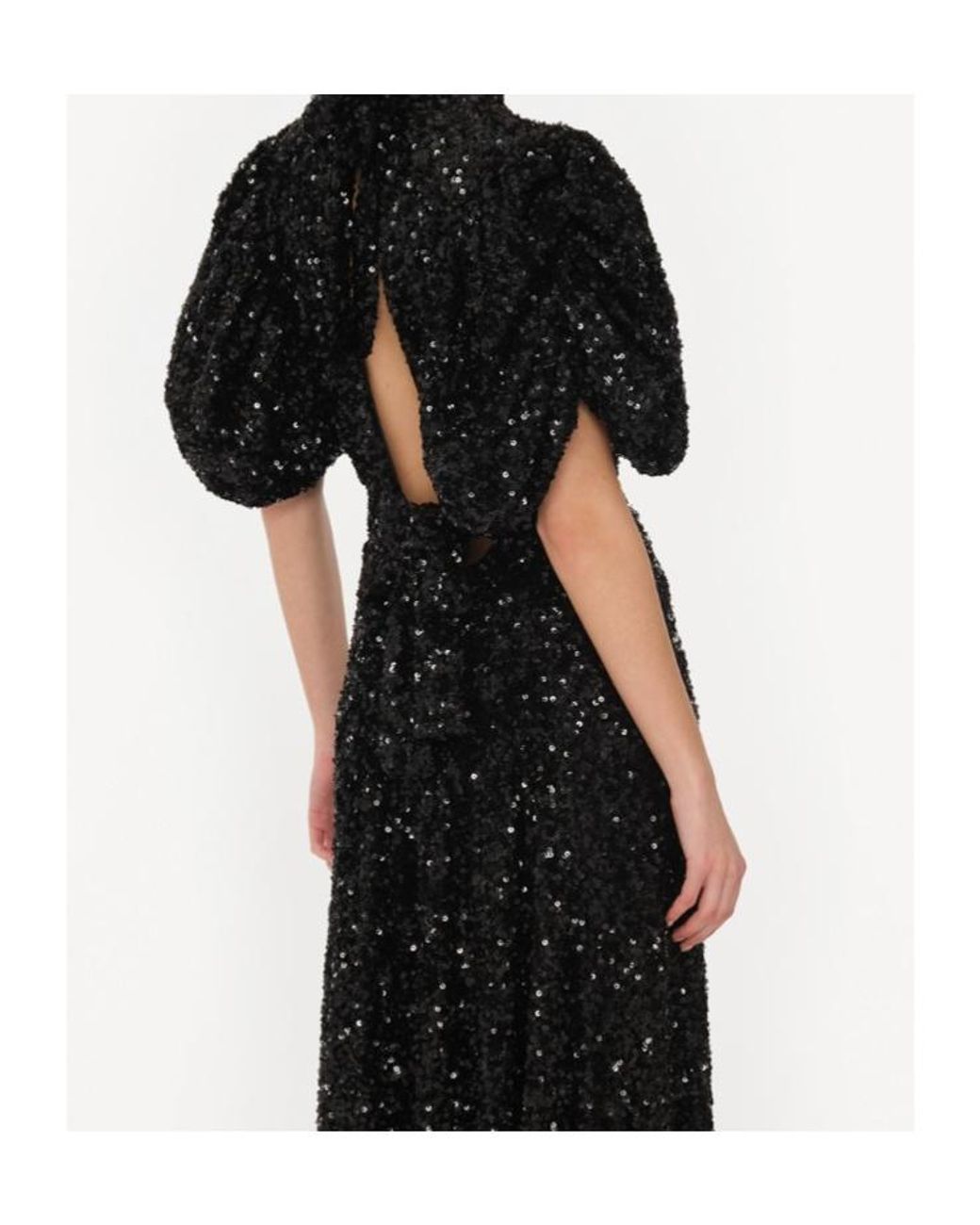 ROTATE BIRGER CHRISTENSEN Black Sequin Embellished Midi Dress