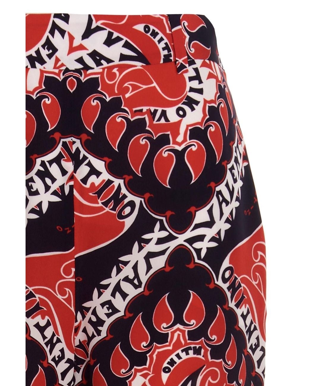 Valentino Red All-Over Printed Straight Leg Trousers