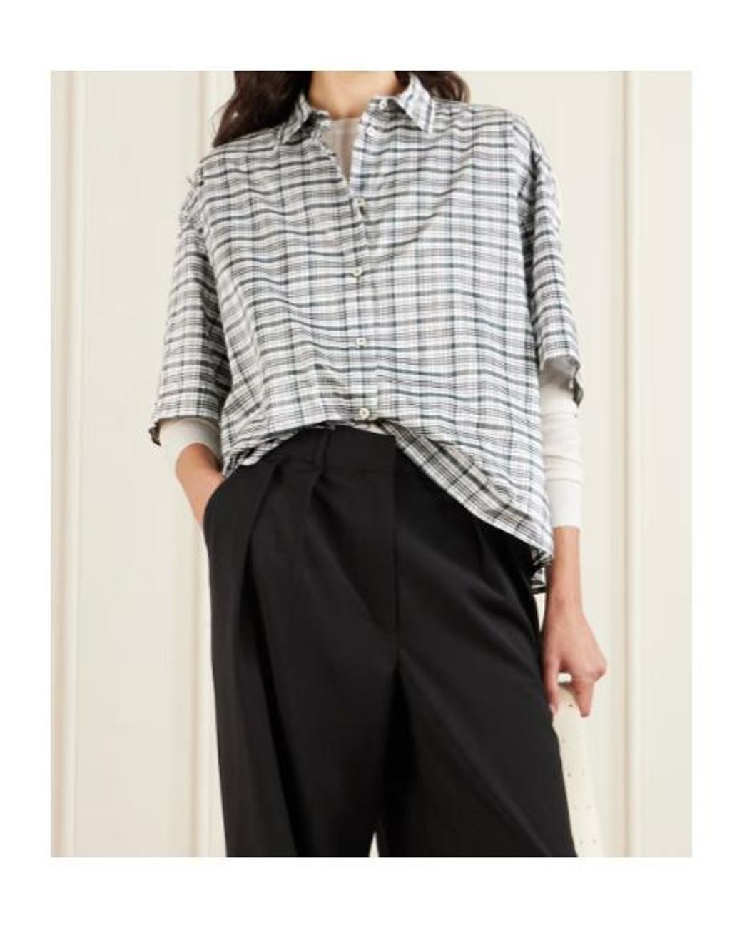 Jil Sander Blue Checked Button-Up Shirt